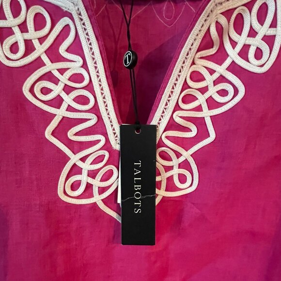 NWT Talbot's Woman Petites Embroidered Linen Top 2Xp - Picture 1 of 3